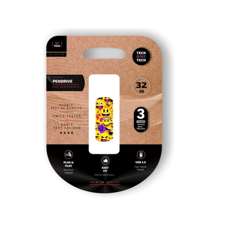 TechOneTech Clip Tech Emoji Collage Mémoire USB 2.0 32 Go (clé USB) TechOneTech Clip Tech Emoji Collage Mémoire USB 2.0 32 Go (clé USB)