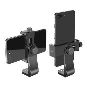 Techsuit - Support de téléphone (PHM-01) - pour trépieds, anneau lumineux avec compatibilité vis 1/4" - Noir