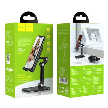 Hoco - Support de Bureau Excelente (PH34) - Pliable pour Téléphone, Tablette, 4.7 - 13.0" - Noir