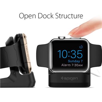 Spigen - Support de chargeur (S350) - pour Apple Watch 4/5/6/7/8/SE (38/40/41/42/44/45mm) - Noir
