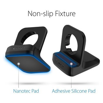 Spigen - Support de chargeur (S350) - pour Apple Watch 4/5/6/7/8/SE (38/40/41/42/44/45mm) - Noir