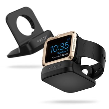 Spigen - Support de chargeur (S350) - pour Apple Watch 4/5/6/7/8/SE (38/40/41/42/44/45mm) - Noir