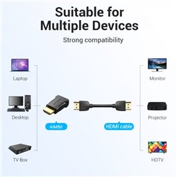 Adaptateur HDMI mâle vers HDMI femelle 4K Vention - Noir