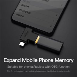 Adaptateur USB 3.0 USB-C mâle vers MicroUSB mâle Vention - Noir