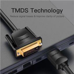 Vention Convertisseur DVI Mâle vers HDMI Mâle - 1m - Couleur Noir