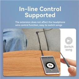 Vention Câble Rallonge Audio TRSS 3,5mm Mâle vers Femelle - 1,5m - Coton Tressé - Aluminium Bleu