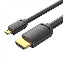 Câble Vention Micro HDMI Mâle vers HDMI Mâle 2.0 4K - 1 m - Noir