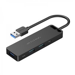 Vention HUB 6 en 1 USB 3.0 à USB3.0x3/TF/SD/Micro-B - 0,15 m - Couleur Noir