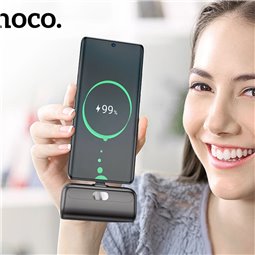 Hoco - Power Bank Cool (J116) - Mini chargeur de poche pour USB-C avec affichage numérique LED, 5000 mAh - Blanc