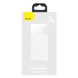 Baseus - Power Bank Bipow (PPBD050202) - Affichage numérique 2xUSB, USB-C, Micro-USB 30000mAh 15W + Câble Micro-USB 0.25m - Blan