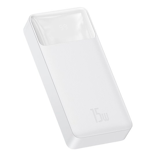 Baseus - Power Bank Bipow (PPBD050102) - Affichage numérique 2xUSB QC3.0, USB-C 20000mAh 15W + Câble Micro-USB 0.25m - Blanc Baseus - Power Bank Bipow (PPBD050102) - Affichage numérique 2xUSB QC3.0, USB-C 20000mAh 15W + Câble Micro-USB 0.25m - Blanc