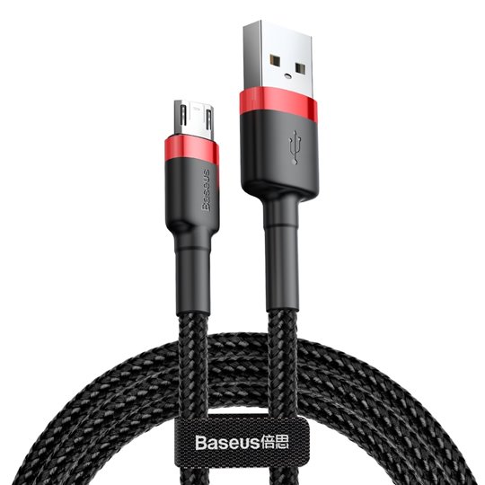 Baseus - Câble de données Cafule (CAMKLF-C91) - USB vers Micro-USB, 1,5 A, 2 m - Rouge Noir Baseus - Câble de données Cafule (CAMKLF-C91) - USB vers Micro-USB, 1,5 A, 2 m - Rouge Noir