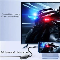Ugreen - Convertisseur vidéo (60351) - Type-C vers Mini DP femelle, 4k@60Hz, prise en charge du mode miroir - Gris