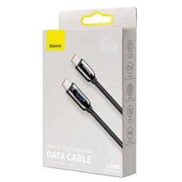 Baseus - Câble de données pour écran (CATSK-C01) - Type-C vers Type-C, 100 W, 2 m - Noir
