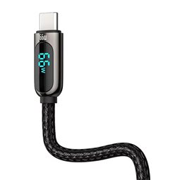 Baseus - Câble de données pour écran (CASX020101) - USB vers Type-C, 66 W, 2 m - Noir