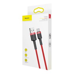 Baseus - Câble de données Cafule (CATKLF-A09) - USB vers Type-C, 3 A, 0,5 m - Rouge
