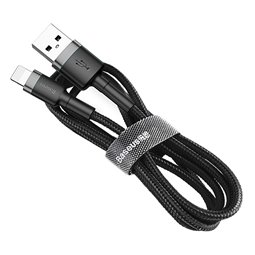Baseus - Câble de données Cafule (CALKLF-CG1) - USB vers Lightning, 1,5 A, 2 m - Gris Noir