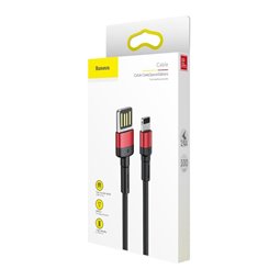 Baseus - Câble de données Cafule Special Edition (CALKLF-HG1) - USB vers Lightning, 480 Mbps, 1,5 A, 2 m - Gris / Noir