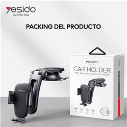 Yesido - Support de voiture (C130) - Gravity Grip pour tableau de bord, support à ventouse réglable - Noir