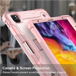 Techsuit - Coque robuste TabShell + protection d'écran - iPad Pro 12.9 (2018/2020/2021/2022) - Or rose